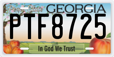 GA license plate PTF8725