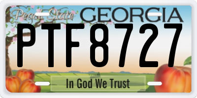 GA license plate PTF8727