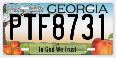 GA license plate PTF8731