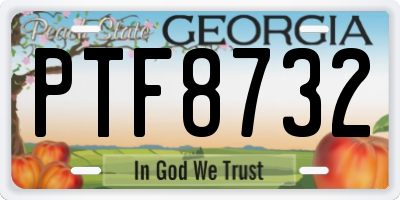 GA license plate PTF8732