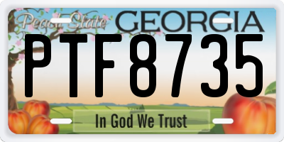 GA license plate PTF8735
