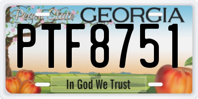 GA license plate PTF8751