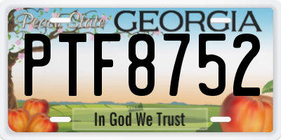GA license plate PTF8752
