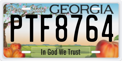 GA license plate PTF8764