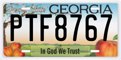 GA license plate PTF8767