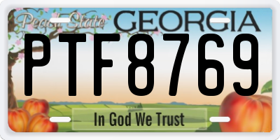 GA license plate PTF8769
