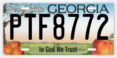 GA license plate PTF8772