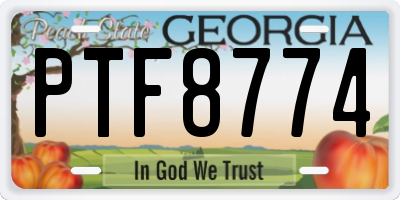 GA license plate PTF8774