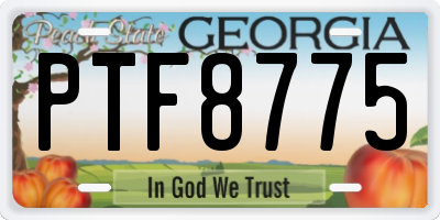 GA license plate PTF8775