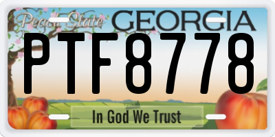 GA license plate PTF8778