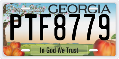 GA license plate PTF8779