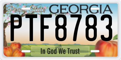 GA license plate PTF8783