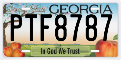 GA license plate PTF8787