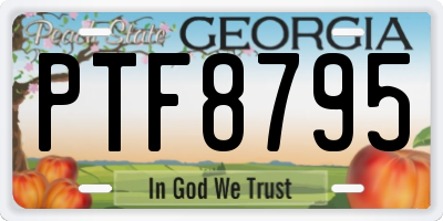 GA license plate PTF8795