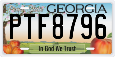 GA license plate PTF8796