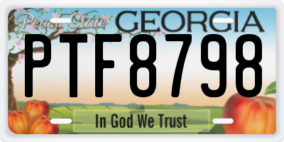 GA license plate PTF8798