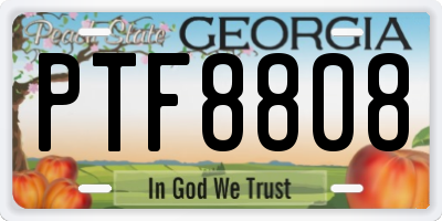 GA license plate PTF8808