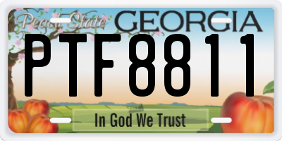 GA license plate PTF8811