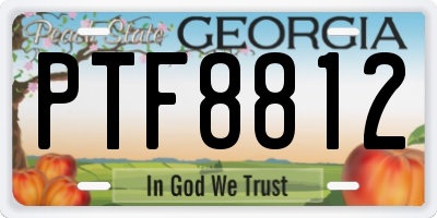 GA license plate PTF8812