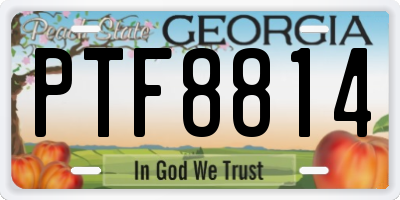 GA license plate PTF8814