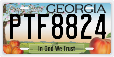 GA license plate PTF8824