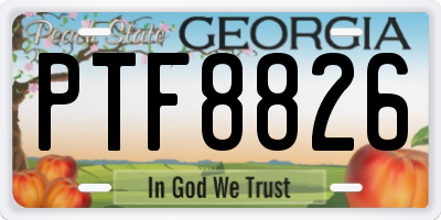 GA license plate PTF8826