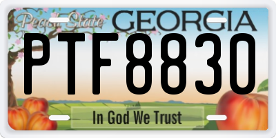 GA license plate PTF8830