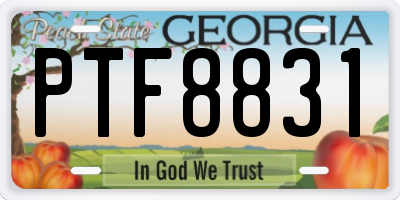 GA license plate PTF8831