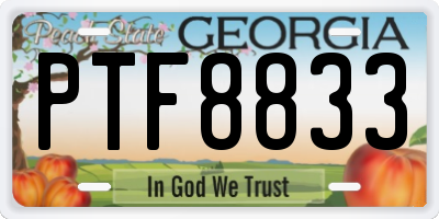 GA license plate PTF8833