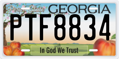 GA license plate PTF8834