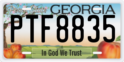 GA license plate PTF8835