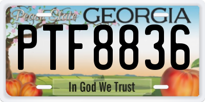 GA license plate PTF8836