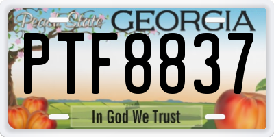 GA license plate PTF8837