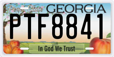 GA license plate PTF8841