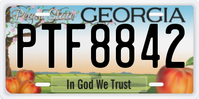 GA license plate PTF8842