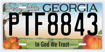 GA license plate PTF8843