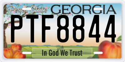 GA license plate PTF8844
