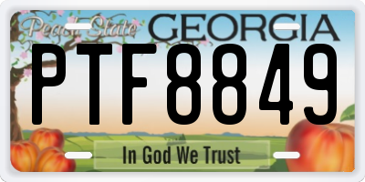 GA license plate PTF8849