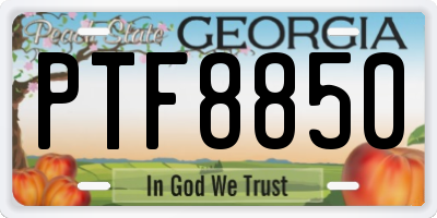 GA license plate PTF8850