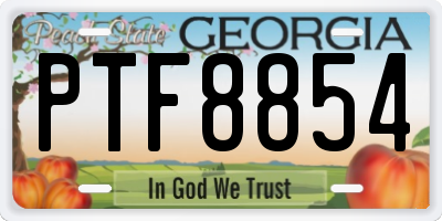 GA license plate PTF8854