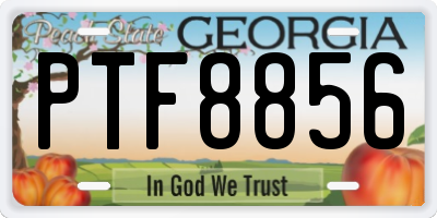 GA license plate PTF8856