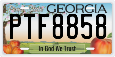 GA license plate PTF8858