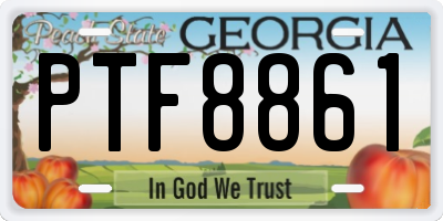 GA license plate PTF8861