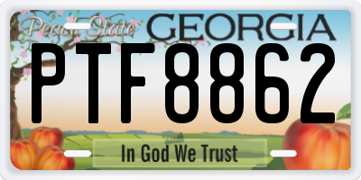 GA license plate PTF8862