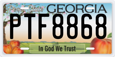 GA license plate PTF8868