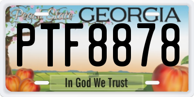 GA license plate PTF8878