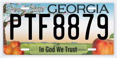 GA license plate PTF8879