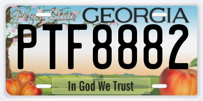GA license plate PTF8882
