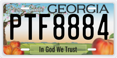 GA license plate PTF8884