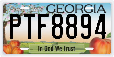 GA license plate PTF8894